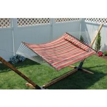 Bliss Hammocks Euro Quilted Hammock - Red/Brown/White Stripe