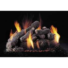 Rasmussen Gas Logs 42 Inch Bonfire Vented See-Thru Propane Gas Log Set With Custom Embers Pan Burner And Variable Flame Remote