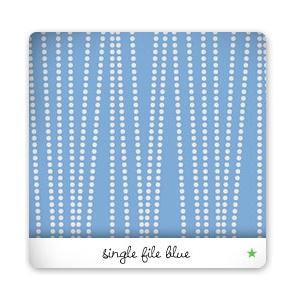 Baby Star Fitted Crib Sheet - Single File Blue by Baby Star