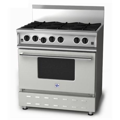 BlueStar Residential Nova Burner Series 36 Inch Stainless Steel Natural Gas Range