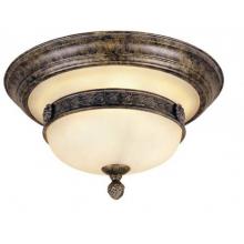French Country Influence Collection Celing Mount Globe Fixture In French Bronze Finish - 2 Bulbs