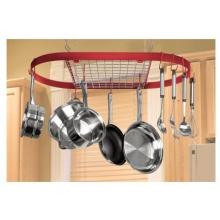 Innova Wrought Iron Oval Pot Rack Red