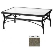 Sterling 32 X 48 Inch Aluminum Rectangle Cocktail Table - Glass With Scavo Bronze Frame