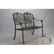 Elisabeth Cast Aluminum Patio Bench Loveseat - Upgraded Replacement Cushion