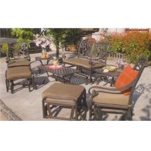 Darlee Santa Monica Cast Aluminum Patio Glider Set With Cushions