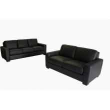 Talyessin Leather 2-pcs Sofa Set In Black