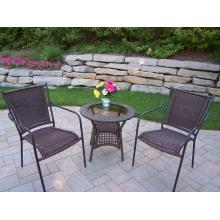 Oakland Living Resin Wicker Straight Back 3 Piece Set