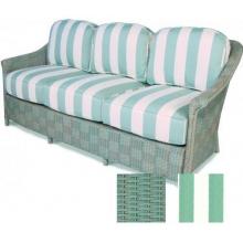 Lloyd Flanders Calypso Sofa With A Ocean Finish And Cabana Stripe Spa Fabric