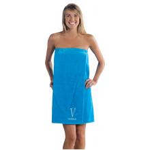 Terry Town Womens Tropical Terry Velour Spa Wrap Towel One Size Fits Most - Aqua