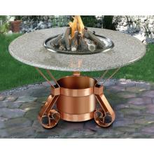 California Outdoor Concepts Tuscany Dining Height Fire Pit Table With Sea Green Granite Top And Solid Copper Base