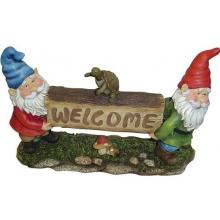 Alpine Gnome Welcome Sign Statuary