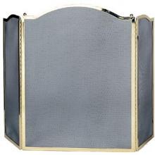 UniFlame 3 Fold Polished Brass Screen W/ Center Arch (34 X 51.5)