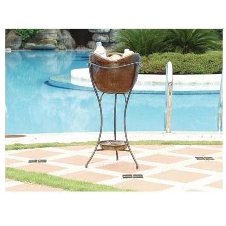 Alfresco Home Olas Outdoor Beverage Cooler With Shelf And Stand - Latte