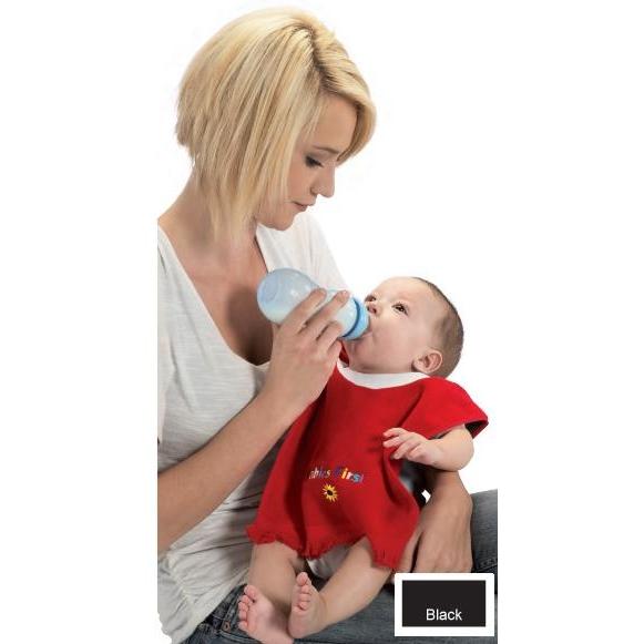 Terry Town Fringed Terry Velour Crewneck Baby Bib - Black