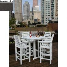 Poly-Wood Recycled Plastic Wood Captain Patio Bar Set - 37 Inch Square