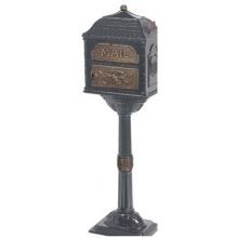 Classic Series Locking Mailbox W/ Pedestal - Charcoal W/ Antique Bronze