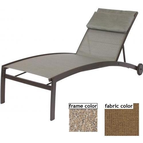 Suncoast Vision Sling Chaise Lounge With Wheels - Sahara Frame And Raku Fabric