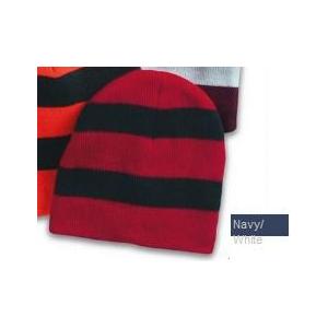 Sportsman Rugby Striped Knit Beanie - Navy/White