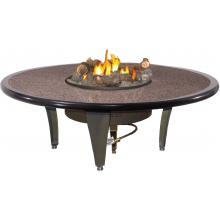 Peterson Outdoor Campfyre 54 Inch Natural Gas Manual Safety Pilot Granite Fire Pit Table With Clear Glass - Conversation Height