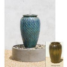 Campania Honey Glazed Lozenge Jar Fountain - Round Basin