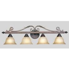 Olympus Tradition Collection Wall Mounted Light Fixture In Cracked Bronze With Silver Finish - 4 Bulbs