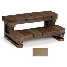 A&B Accessories Recycled Plastic Spa Steps: Two-Tier Piano Key - 34 Inch Beige