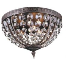 Timeless Elegance Collection Crystal Flush Mounted Basket In Flemish Finish - 3 Bulbs