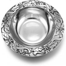 Wilton Armetale Holly & Ribbon Small Round Tray - 258034