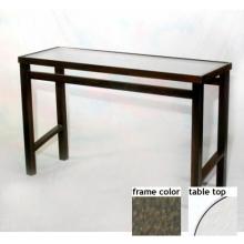 Keys 18 X 54 Inch Aluminum Rectangle Console Table - Glass With River Rock Frame