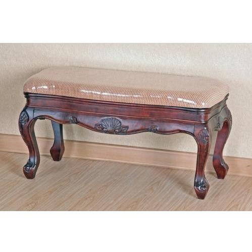 International Caravan Carved Wood Vanity Bench - 3880