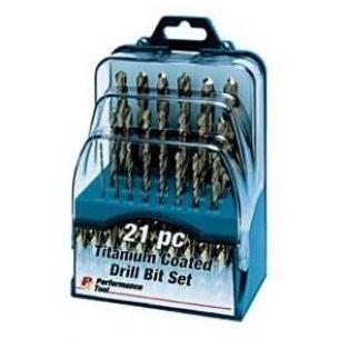 Performance Tool Wilmar 21 Pc Titanium Coated Drill Bit Set