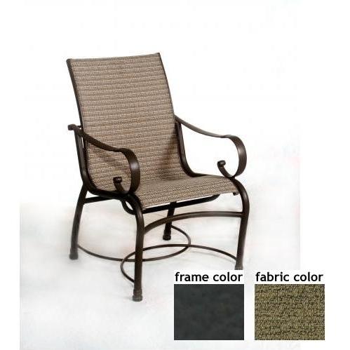 Barcelona Aluminum Low Back Sling Dining Chair With Night Sky Frame And C0750 Fabric by Casual Creations