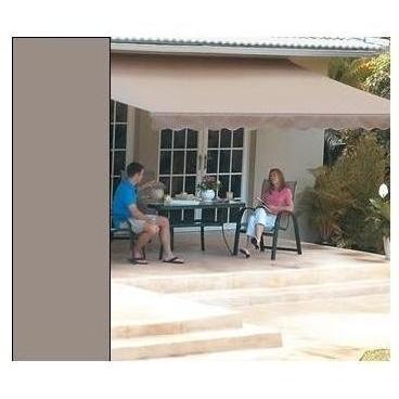 Sunsetter Pro Motorized Awning (18 Ft / Solid Taupe) With Traditional Laminated Fabric With Left Mounted Moter And Wall Bracket