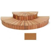 A&B Accessories Recycled Plastic Spa Steps: Two-Tier Sunburst 58 Inch Teak