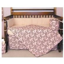 Embroidered Willow Pink 4-Piece Crib Set