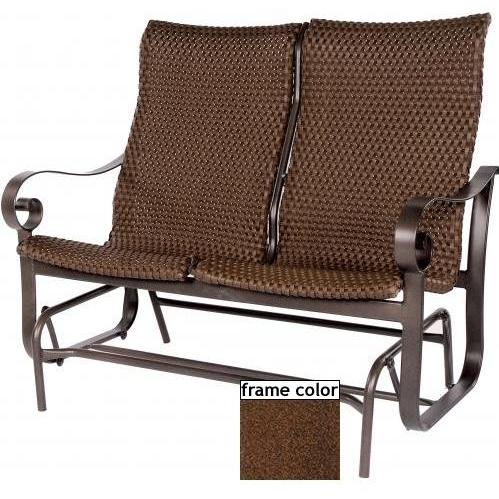 Suncoast Orleans Supreme Wicker Loveseat Glider - Cabernet Frame