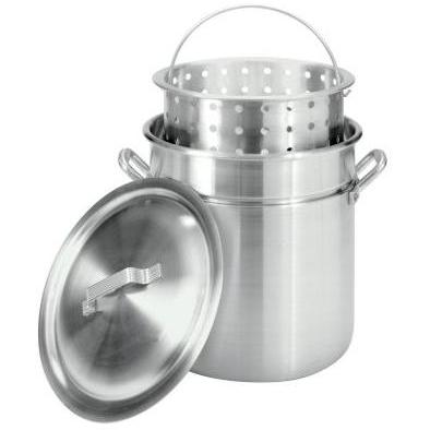 Bayou Classic 120 Quart Aluminum Stockpot With Full Sized Basket