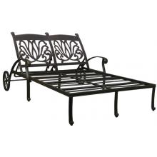 Casual Sunset Cast Aluminum Patio Dual Chaise Lounge - No Cushion(s)