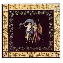 Roman Bath Murals - Couple (Blue) Poster Print
