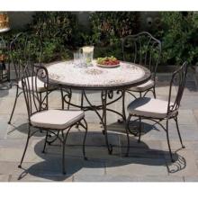 Alfresco Home Pebble Sole Outdoor Dining Table Set - 48 Inch Round