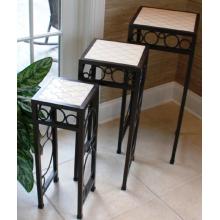 Alfresco Home Pina Colada Square Plant Stands - S/3