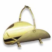 UniFlame 21 Inch Finish: Solid Brass Woodbasket With Cast Feet & Handle