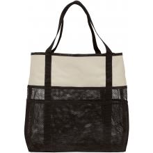 Port & Company - Mesh Beach Bag With Contrast Trim - Stone