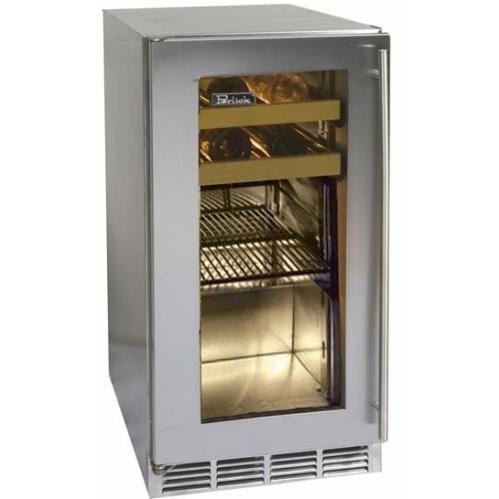 Perlick Freestanding 15 Inch Beverage Centers With Integrated Wood Overlay Glass Door Hinge Right (Requires Custom Panels)