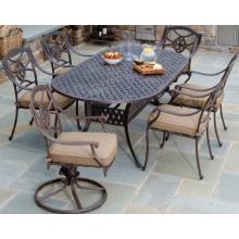 Alfresco Home Lista  84 Inch Oval Dining Set - Antique Wine Finish