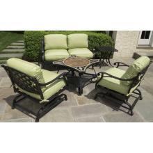 Alfresco Home San Marco/Long Cove 48 Inch Round Beverage Cooler / Fire Pit Chat Table Group - C6 Model