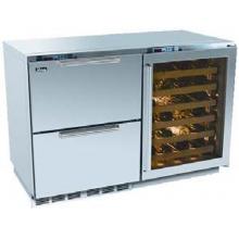 Perlick Built In Refrigerator And Wine Reserve With Stainless Drawers And Stainless Glass Door