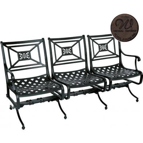 Windham Castings Key Largo Spring Triple Settee Frame Only, Bronze
