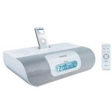 ILUV I177WHT IPOD SPEAKER SYSTEM WITH AM/FM RADIO & DUAL ALARM (WHITE)