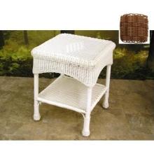North Cape Richmond Aluminum Frame Resin Wicker End Table - Walnut
